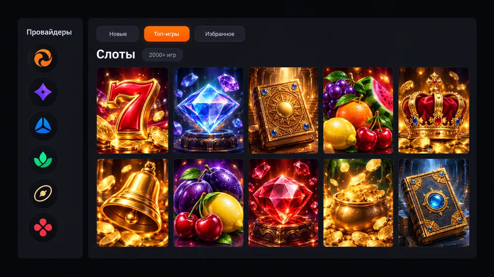Каталог слотов Allwin Favbet с фильтрами по провайдерам и новинкам